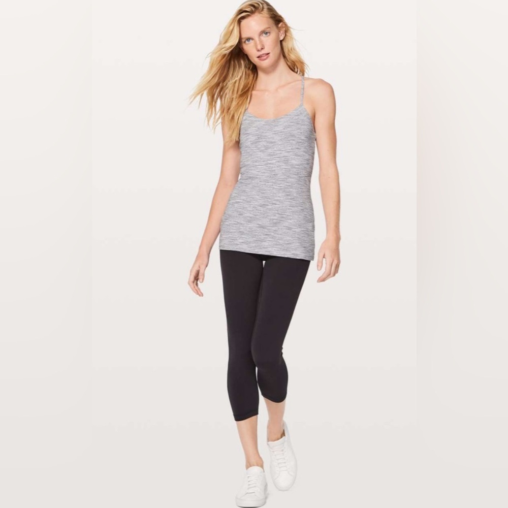 Lululemon Power Pose Tank in Wee Are From Space Ice Grey Alpine White Size 10 - Picture 4 of 13